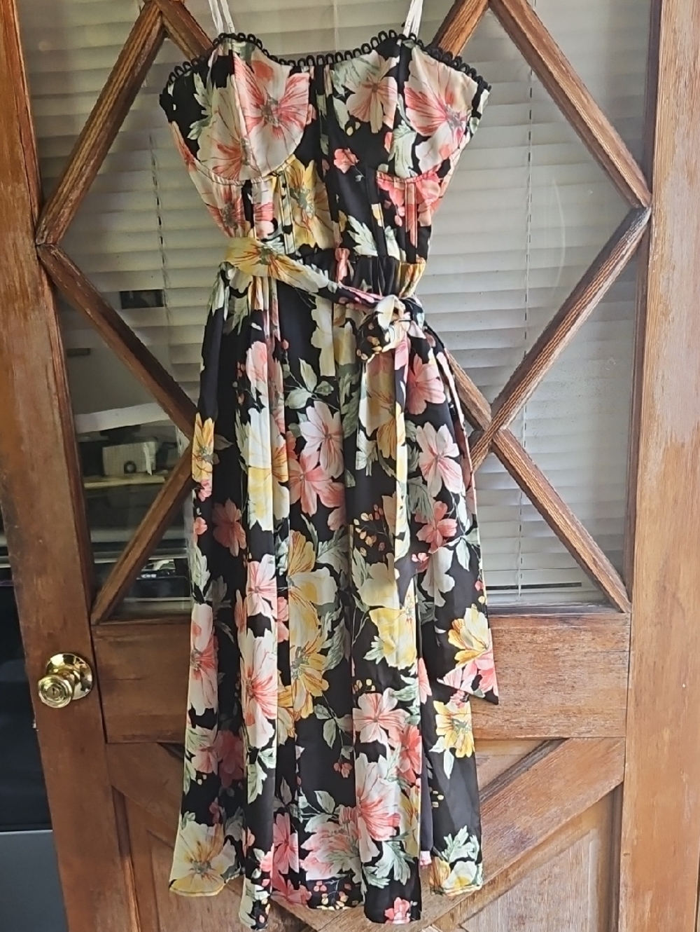 Lulu's Pink & Yellow Floral Print Maxi Dress